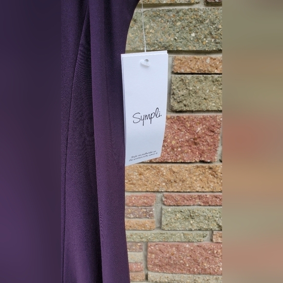 Sympli Go To Low Black Stretch purple women's Knit Tunic Top Size 6 - Picture 6 of 9